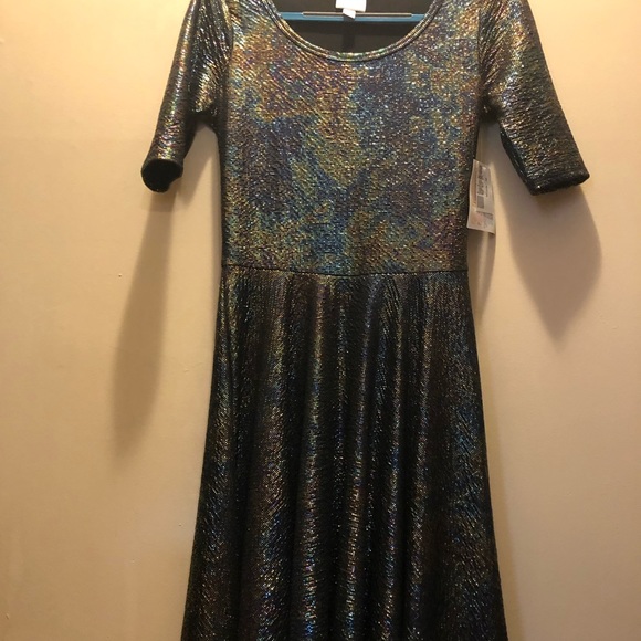 LulaRoe Elegant Collection Rainbow Mermaid Oil Slick - Picture 2 of 3